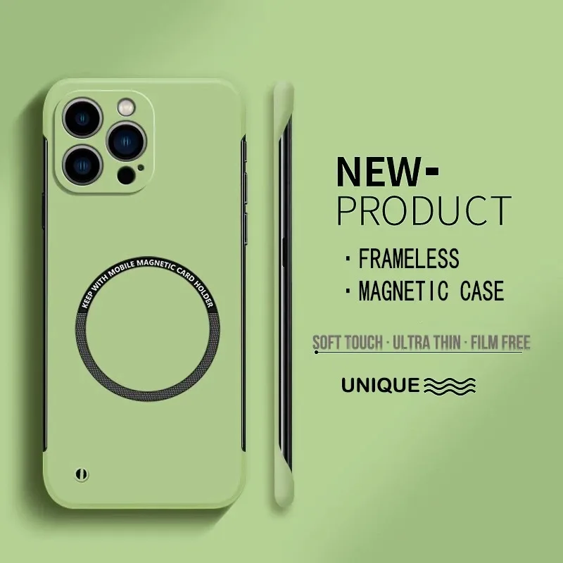 Ultra Thin Hard PC Magnetic Frameless Phone Case Compatible with Magsafe, Matte Solid Color Cover for iPhone 17 16Pro max
Ultra Thin Hard PC Magnetic Frameless Phone Case Compatible with Magsafe, Matte Solid Color Cover for iPhone 17 16Pro max