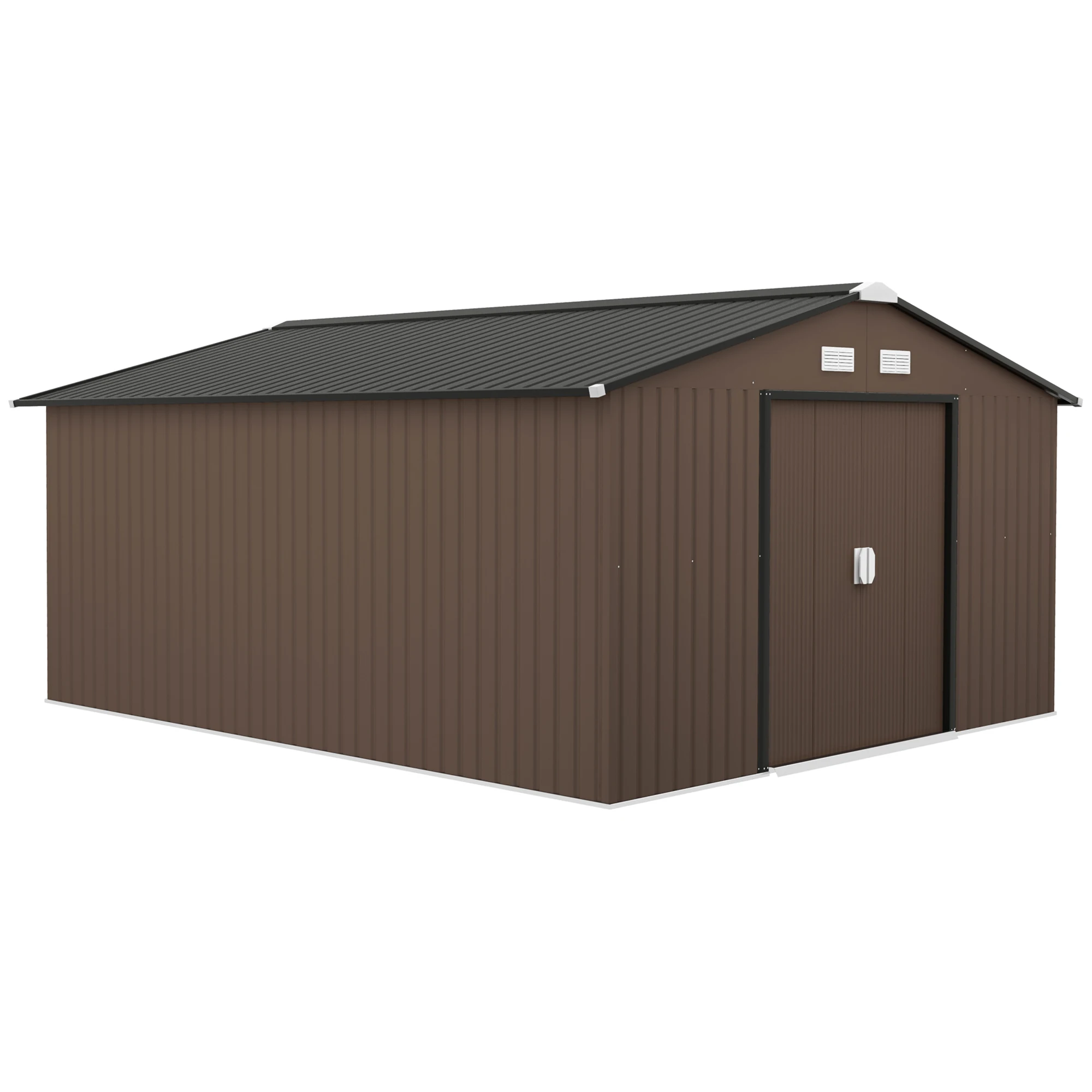 13' X 11' Steel Outdoor Utility Storage Tool Shed for Backyard Garden, Brown
13' X 11' Steel Outdoor Utility Storage Tool Shed for Backyard Garden, Brown
