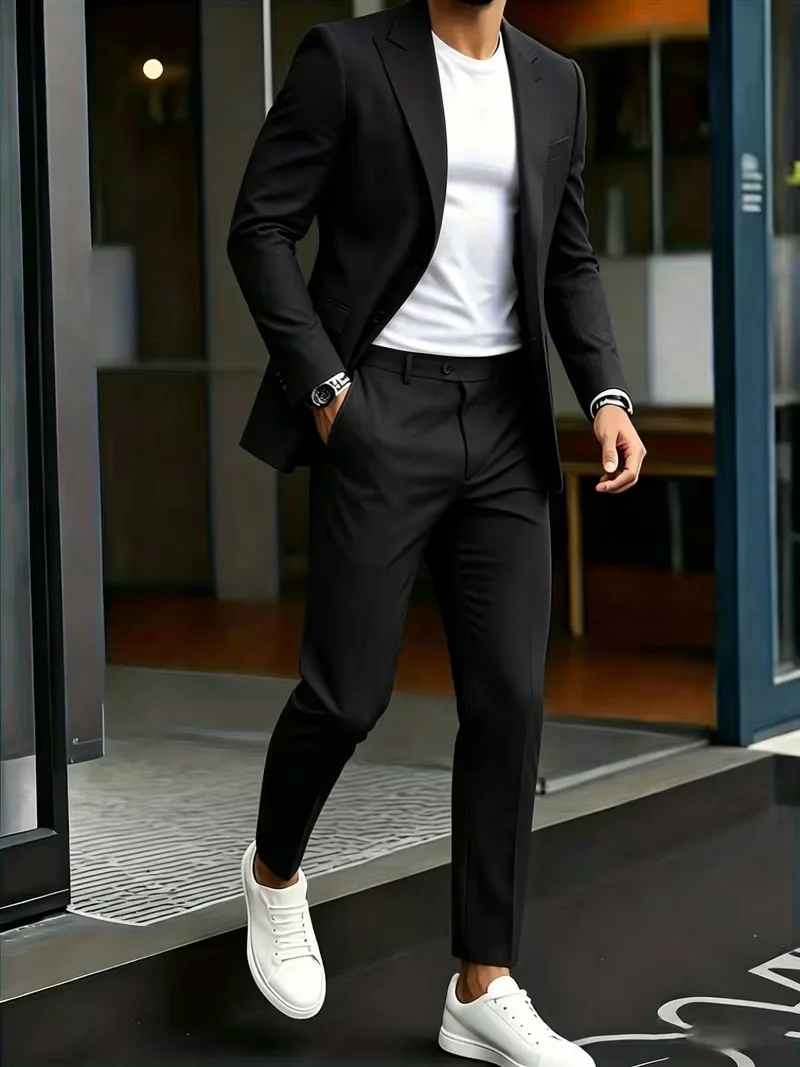 Men's Black Luxury Business Suit 2Pcs Formal High Quality Tailored Outfit Fashion Commute All Match Gentleman Suit
Men's Black Luxury Business Suit 2Pcs Formal High Quality Tailored Outfit Fashion Commute All Match Gentleman Suit