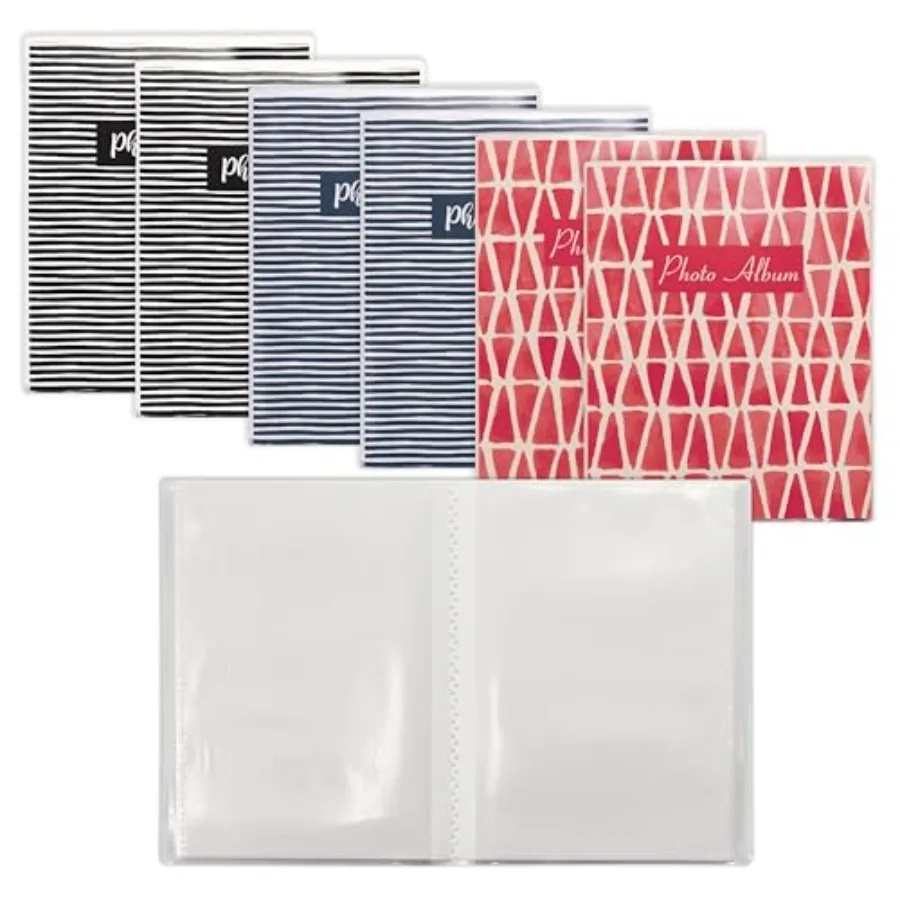 36 Photo Mini Photo Album, 4 x 6 Inch, Pack of 6, Flexible Cover with Removable Decorative Inserts, Clear View Front Cover, 6 P
36 Photo Mini Photo Album, 4 x 6 Inch, Pack of 6, Flexible Cover with Removable Decorative Inserts, Clear View Front Cover, 6 P