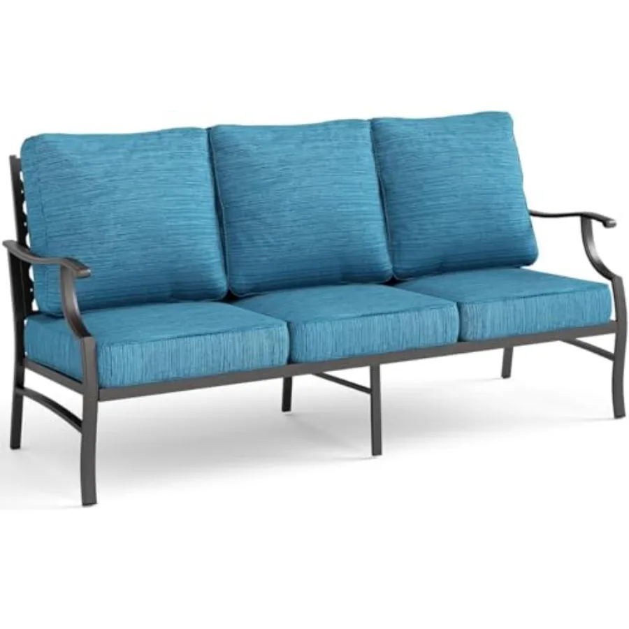 Синий 3-местный металлический диван для патио с 5,75-дюймовыми утолщенными водонепроницаемыми подушками для заднего двора, террасы, веранды, всепогодный, для использования на улице
Синий 3-местный металлический диван для патио с 5,75-дюймовыми утолщенными водонепроницаемыми подушками для заднего двора, террасы, веранды, всепогодный, для использования на улице
