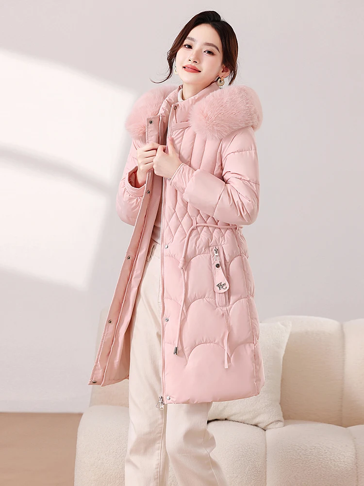 Women's Winter Thiened down Parka Coat Long Sve Zipper Closure Hooded Mid-Length Cotton Puffer Jaet Korean Sle
Women's Winter Thiened down Parka Coat Long Sve Zipper Closure Hooded Mid-Length Cotton Puffer Jaet Korean Sle