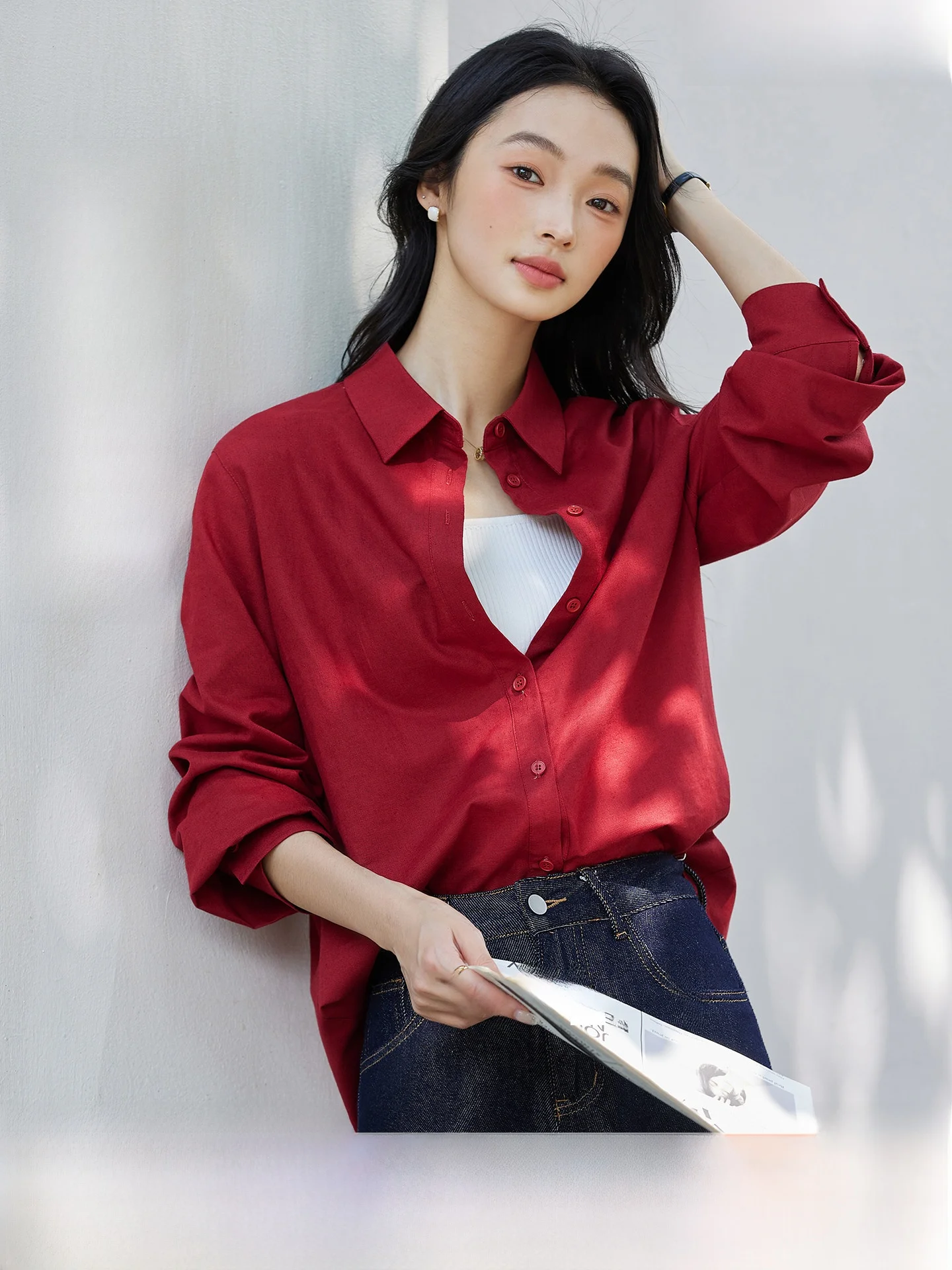 Red Cotton Linen Blend Long Sleeve Shirt Jacket Women's Spring New Design Casual Style Pure Color Button up Top Coat
Red Cotton Linen Blend Long Sleeve Shirt Jacket Women's Spring New Design Casual Style Pure Color Button up Top Coat