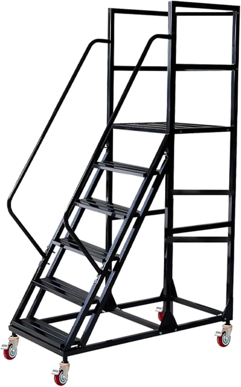 Ladder with Wheels, Mobile Rolling Stairs with Handrail Industrial Warehouse, Rolling Steps Ladder with Fence,for high Shelf ais
Ladder with Wheels, Mobile Rolling Stairs with Handrail Industrial Warehouse, Rolling Steps Ladder with Fence,for high Shelf ais