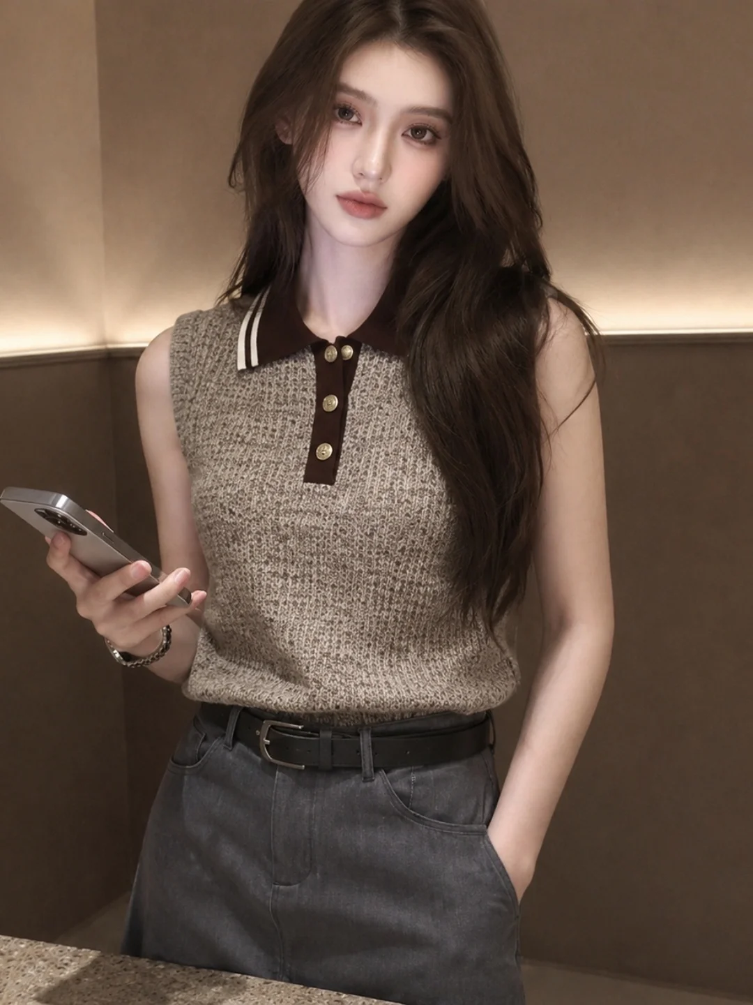 Neck Hollow out Knitted Ice Silk Vest Commute Style Slim Fit Summer Top for Women Fashionable And Elegant
Neck Hollow out Knitted Ice Silk Vest Commute Style Slim Fit Summer Top for Women Fashionable And Elegant