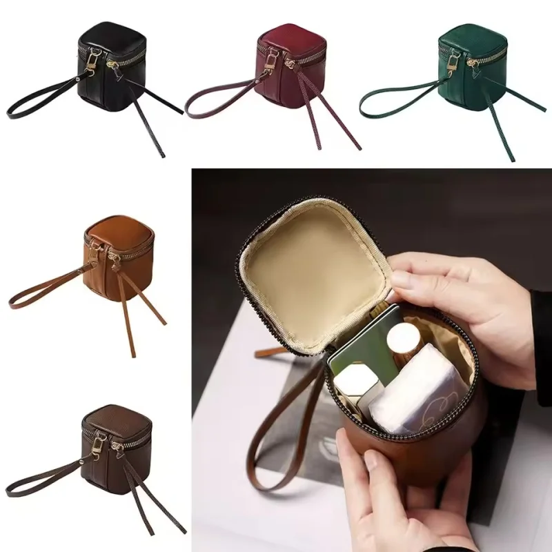 Vintage Leather Makeup Bag Portable Mini Coin Purse Lipstick Headphones Storage Wristlet Travel Cosmetic Pouch For Women
Vintage Leather Makeup Bag Portable Mini Coin Purse Lipstick Headphones Storage Wristlet Travel Cosmetic Pouch For Women
