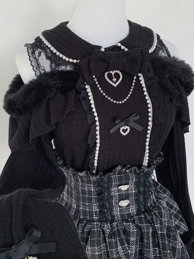 Японский жемчужный кукольный воротник, милые блузки в стиле Лолиты, женские кружевные лоскутные рубашки в стиле Харадзюку с открытыми плечами, девчачьи трикотажные топы в стиле гранж Jk
Японский жемчужный кукольный воротник, милые блузки в стиле Лолиты, женские кружевные лоскутные рубашки в стиле Харадзюку с открытыми плечами, девчачьи трикотажные топы в стиле гранж Jk