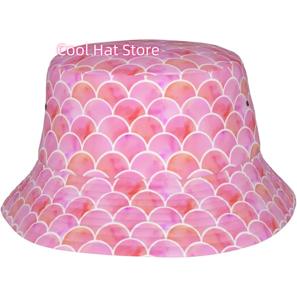 Watercolor Pink Scales Bucket Hat Summer Fisherman Cap Travel Sun Hat for Women and Men 
Watercolor Pink Scales Bucket Hat Summer Fisherman Cap Travel Sun Hat for Women and Men