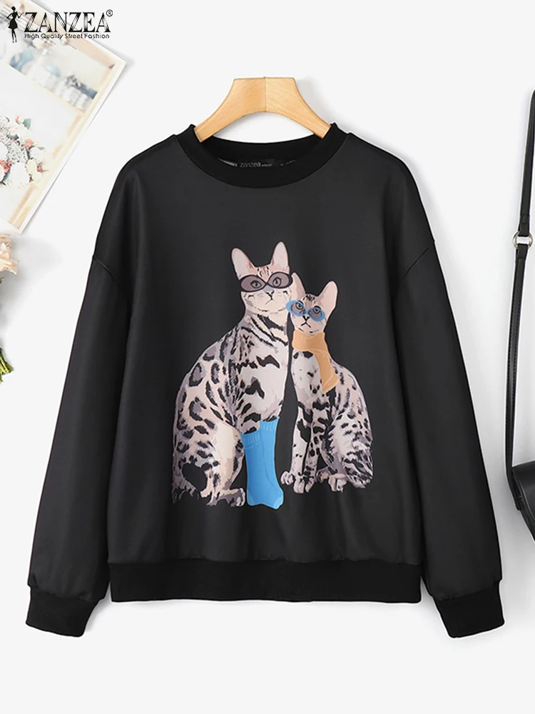 Casual Women Hoodies Tops ZANZEA Female Pullovers 2025 Spring Autumn Sweatshirts Fashion Long Sleeve Cats Print Hoodies Oversize
Casual Women Hoodies Tops ZANZEA Female Pullovers 2025 Spring Autumn Sweatshirts Fashion Long Sleeve Cats Print Hoodies Oversize