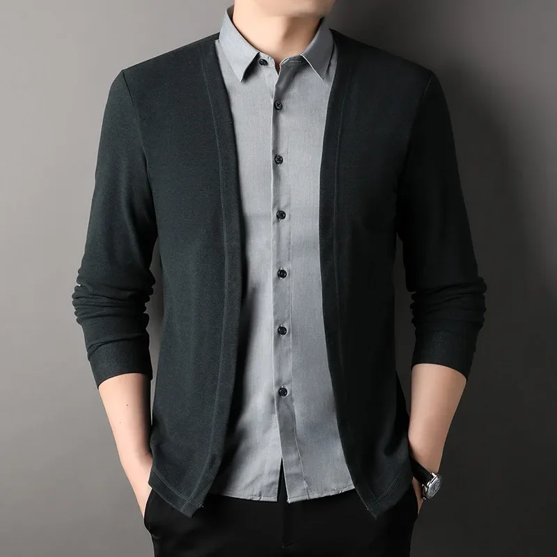 2024 Spring Autumn New Turn-down Collar Fashion Long Sleeve Shirt Man High Street Fake Two Pieces Button All-match Cardigan C14
2024 Spring Autumn New Turn-down Collar Fashion Long Sleeve Shirt Man High Street Fake Two Pieces Button All-match Cardigan C14