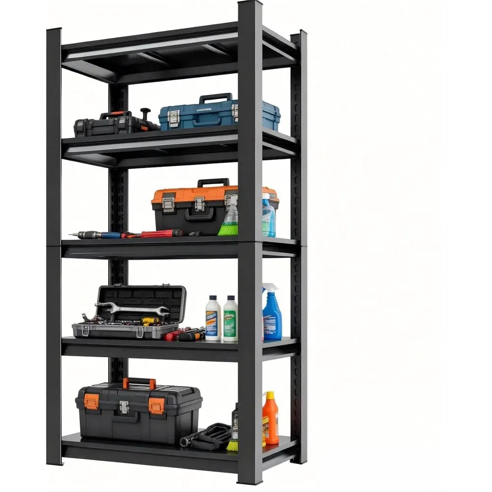 24 Inch Wide 5-Tier Heavy-Duty Metal Storage Rack, 2000 lbs Capacity, Ideal for Home, Garage, Office, Kitchen, Black
24 Inch Wide 5-Tier Heavy-Duty Metal Storage Rack, 2000 lbs Capacity, Ideal for Home, Garage, Office, Kitchen, Black