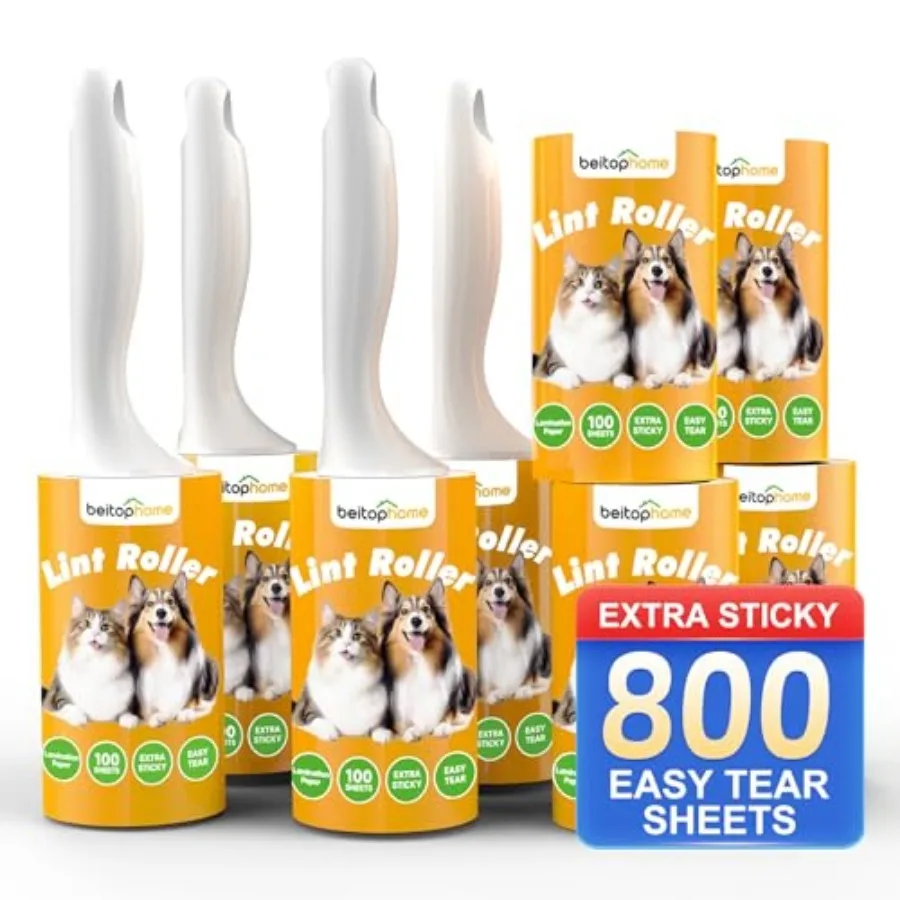 Lint Roller, 800-Sheet Extra Sticky Rollers for Pet Hair, 4 Handles, Value Pack for Dogs, Cats, Clothes, Carpet, Furniture
Lint Roller, 800-Sheet Extra Sticky Rollers for Pet Hair, 4 Handles, Value Pack for Dogs, Cats, Clothes, Carpet, Furniture