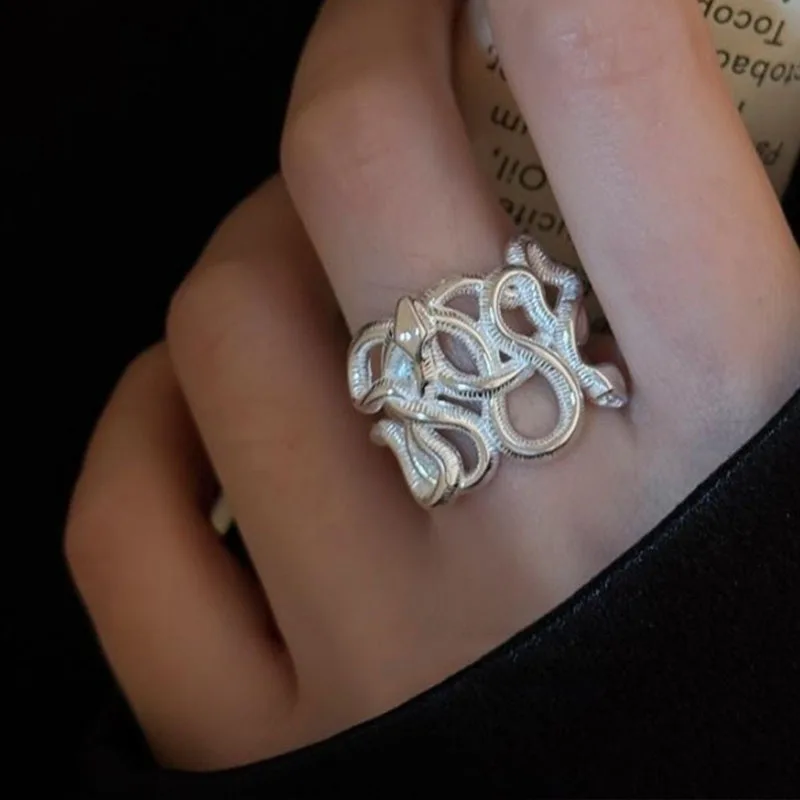 925 Sterling Silver Rings For Women Vintage Handmade Adjustable Snake Ring Fashion Band Female Bijoux Gift 
925 Sterling Silver Rings For Women Vintage Handmade Adjustable Snake Ring Fashion Band Female Bijoux Gift