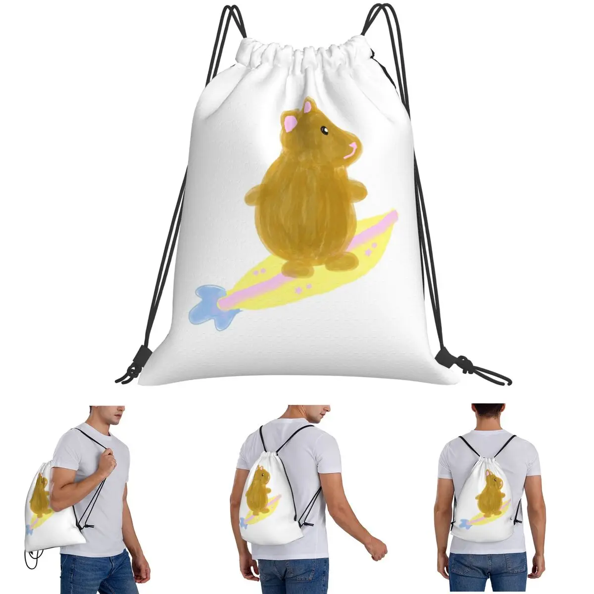 Surfer Hamster Backpacks Multi-function Drawstring Bags Shoes Bag Book Bags for Man Woman Students
Surfer Hamster Backpacks Multi-function Drawstring Bags Shoes Bag Book Bags for Man Woman Students
