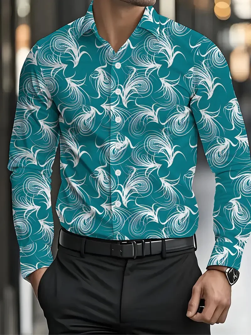 Designer New 3D Printed Pattern Line Striped Shirt Fashion Men Long Sleeve Street Outdoor Casual Collar
Designer New 3D Printed Pattern Line Striped Shirt Fashion Men Long Sleeve Street Outdoor Casual Collar