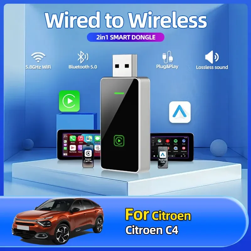 2025 New Car Styling 2in1 Wireless Car Play Auto Adapter USB Dongle Smart Mini Box Plug And Play Car Accessories For Citroen C4
2025 New Car Styling 2in1 Wireless Car Play Auto Adapter USB Dongle Smart Mini Box Plug And Play Car Accessories For Citroen C4
