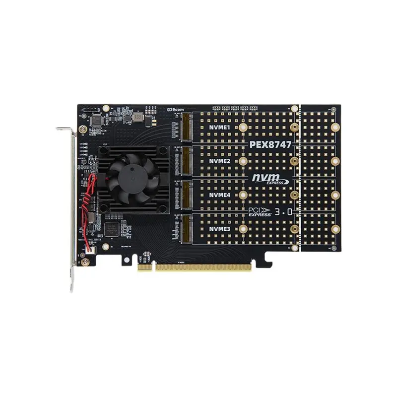 Стильная карта расширения PCIe 3.0 без разделителя, PLX8747 PEX8747, 4 интерфейса NVMe, четырехслотовый M.2, PLX8747, бесшумный, полноразмерный кронштейн
Стильная карта расширения PCIe 3.0 без разделителя, PLX8747 PEX8747, 4 интерфейса NVMe, четырехслотовый M.2, PLX8747, бесшумный, полноразмерный кронштейн