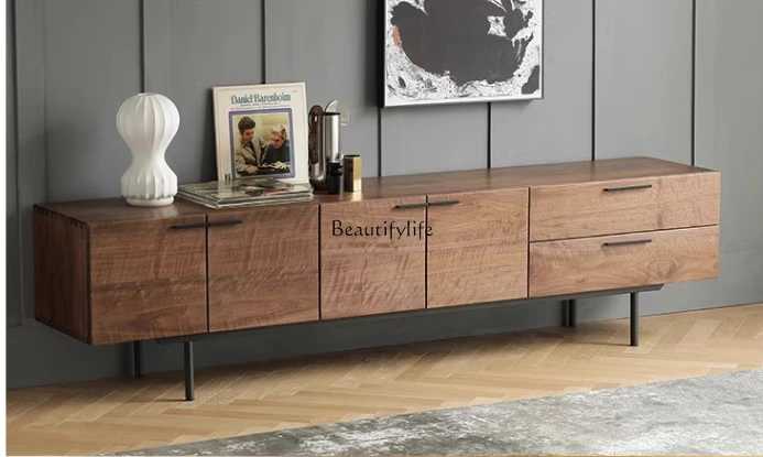 North American black walnut TV cabinet Nordic solid wood living room floor to wall TV cabinet all solid wood
North American black walnut TV cabinet Nordic solid wood living room floor to wall TV cabinet all solid wood
