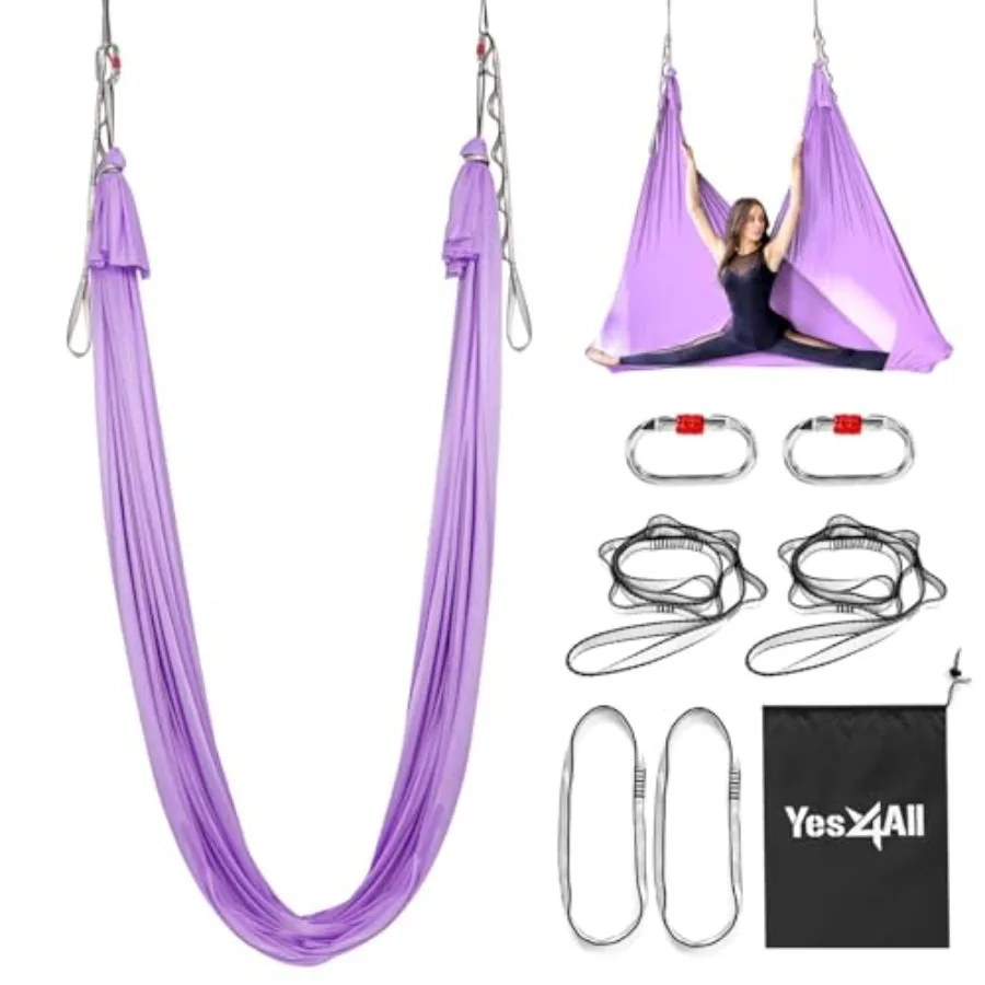 Aerial Yoga Hammock 5.5 Yards 198 Inch Height Aerial Silks Yoga Trapeze Increasing Strength Flexibility and Balance
Aerial Yoga Hammock 5.5 Yards 198 Inch Height Aerial Silks Yoga Trapeze Increasing Strength Flexibility and Balance