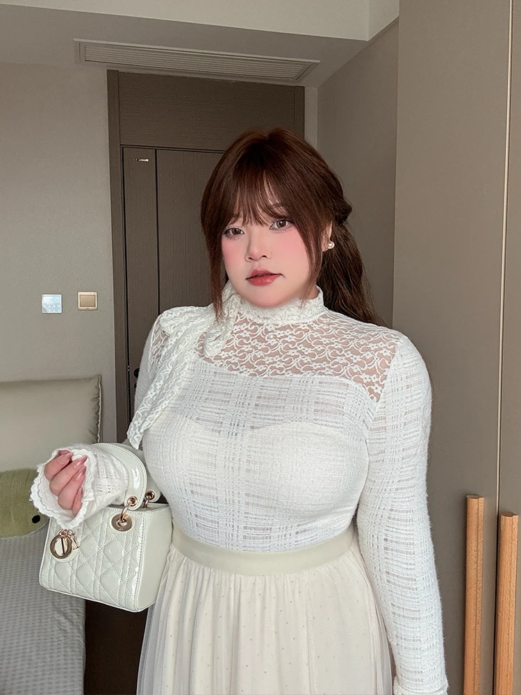 Ele Lace irt Women's Sle f High Collar Knot Sa Spring Faionable Top plus Size Commute Sle Slim Fit
Ele Lace irt Women's Sle f High Collar Knot Sa Spring Faionable Top plus Size Commute Sle Slim Fit