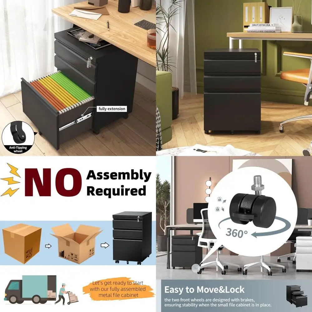 Компактный мобильный шкаф для документов с 3 ящиками и замком для домашнего офиса, подходит для форматов A4, Letter и Legal, черный
Компактный мобильный шкаф для документов с 3 ящиками и замком для домашнего офиса, подходит для форматов A4, Letter и Legal, черный