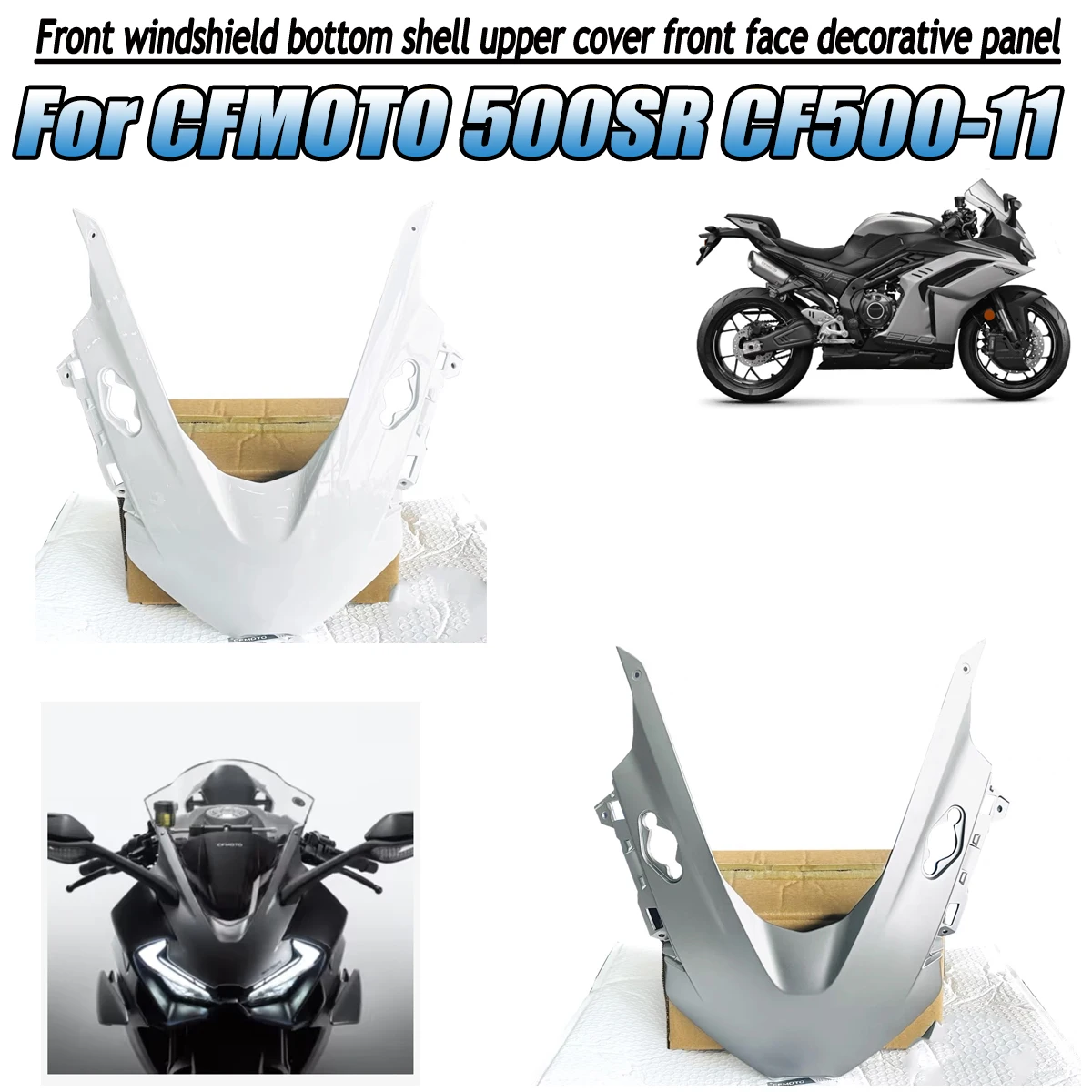 Fit For CFMOTO 2026 500SR CF500-11 Motorcycle windshield bottom shell upper cover decorative part front face
Fit For CFMOTO 2026 500SR CF500-11 Motorcycle windshield bottom shell upper cover decorative part front face