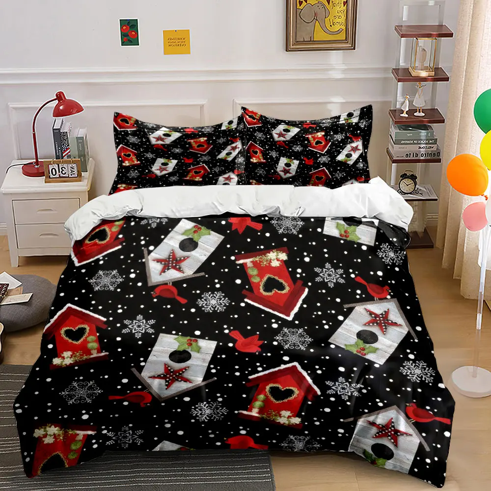 Christmas Birdhouse Snowflake Set Bedding Set with 1 Duvet Cover 2 Pillowcases Single Double King Queen, Gift
Christmas Birdhouse Snowflake Set Bedding Set with 1 Duvet Cover 2 Pillowcases Single Double King Queen, Gift