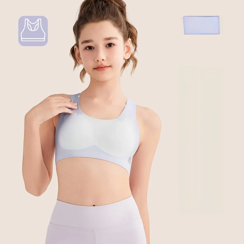 Seamless Girls' Sports Bra with Fixed Cups Shockproof Development Period Vest Breathable Beautiful Back Hollow Design
Seamless Girls' Sports Bra with Fixed Cups Shockproof Development Period Vest Breathable Beautiful Back Hollow Design