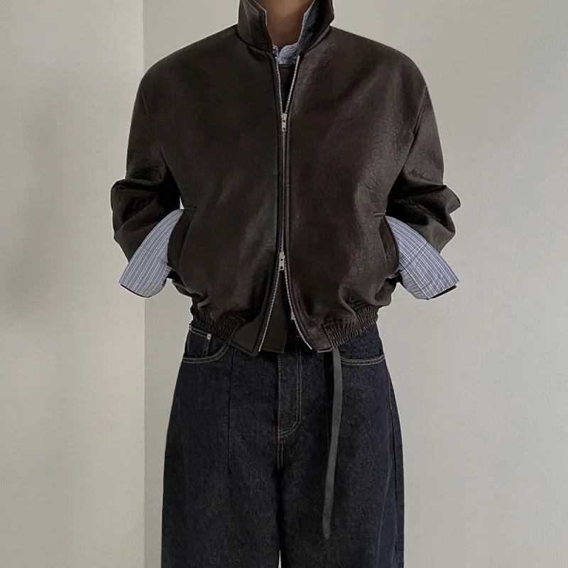 Short PU Leather Coat Men's Spring Summer Loose Turn-down Collar Coat Korean Style Trend Male Jacket Casual Top
Short PU Leather Coat Men's Spring Summer Loose Turn-down Collar Coat Korean Style Trend Male Jacket Casual Top