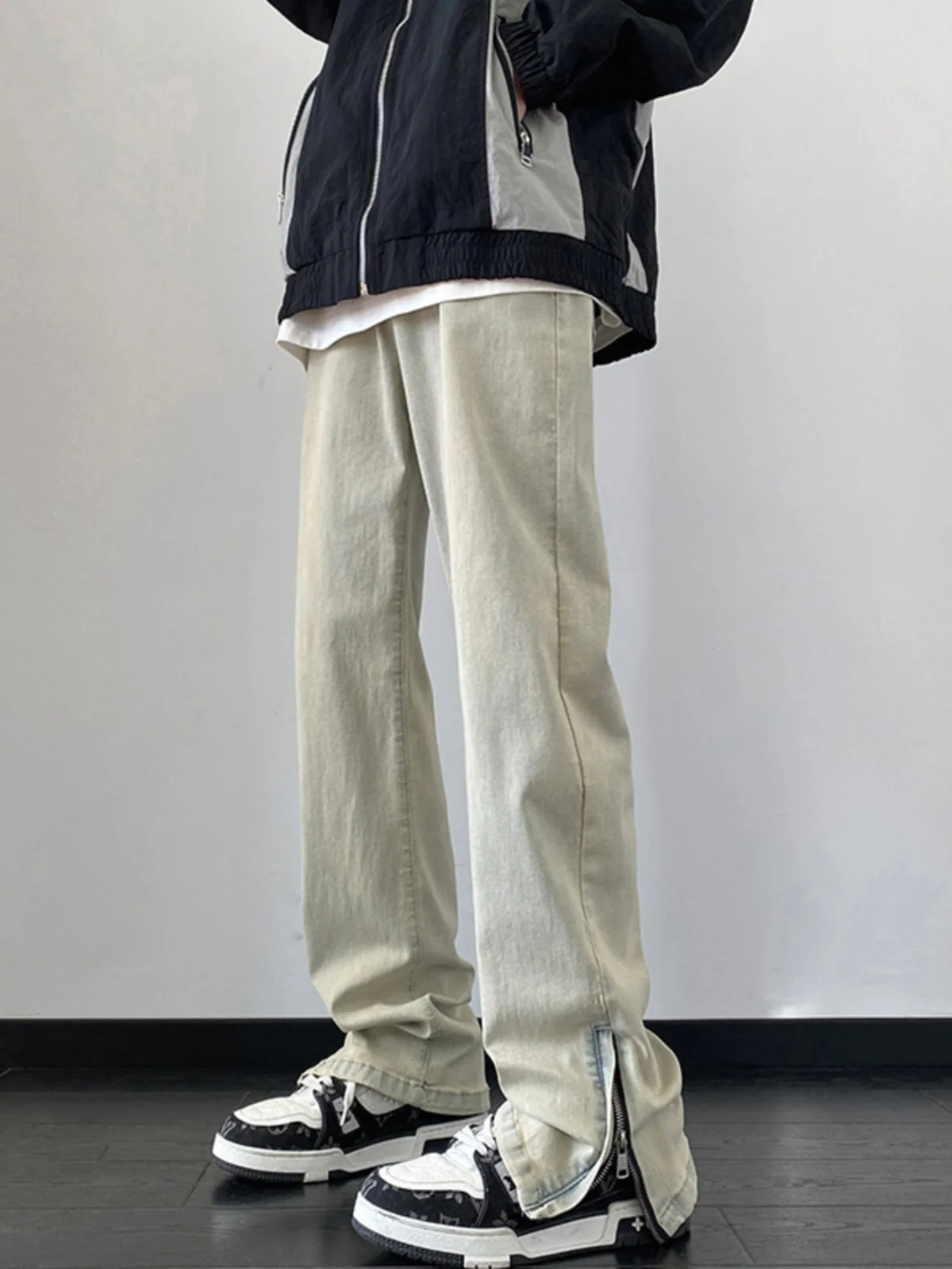 American Sle Mud Color Jeans Side Zipper High Waist Slimming Effect Men's Autumn Faion Cleanfit Loose Straight Leg Trousers
American Sle Mud Color Jeans Side Zipper High Waist Slimming Effect Men's Autumn Faion Cleanfit Loose Straight Leg Trousers