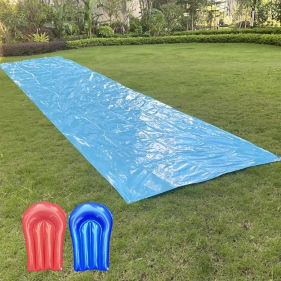 Backyard summer outdoor water play for adults and teens: heavy duty slip and slide with thicker PVC material, blue color, tear-
Backyard summer outdoor water play for adults and teens: heavy duty slip and slide with thicker PVC material, blue color, tear-