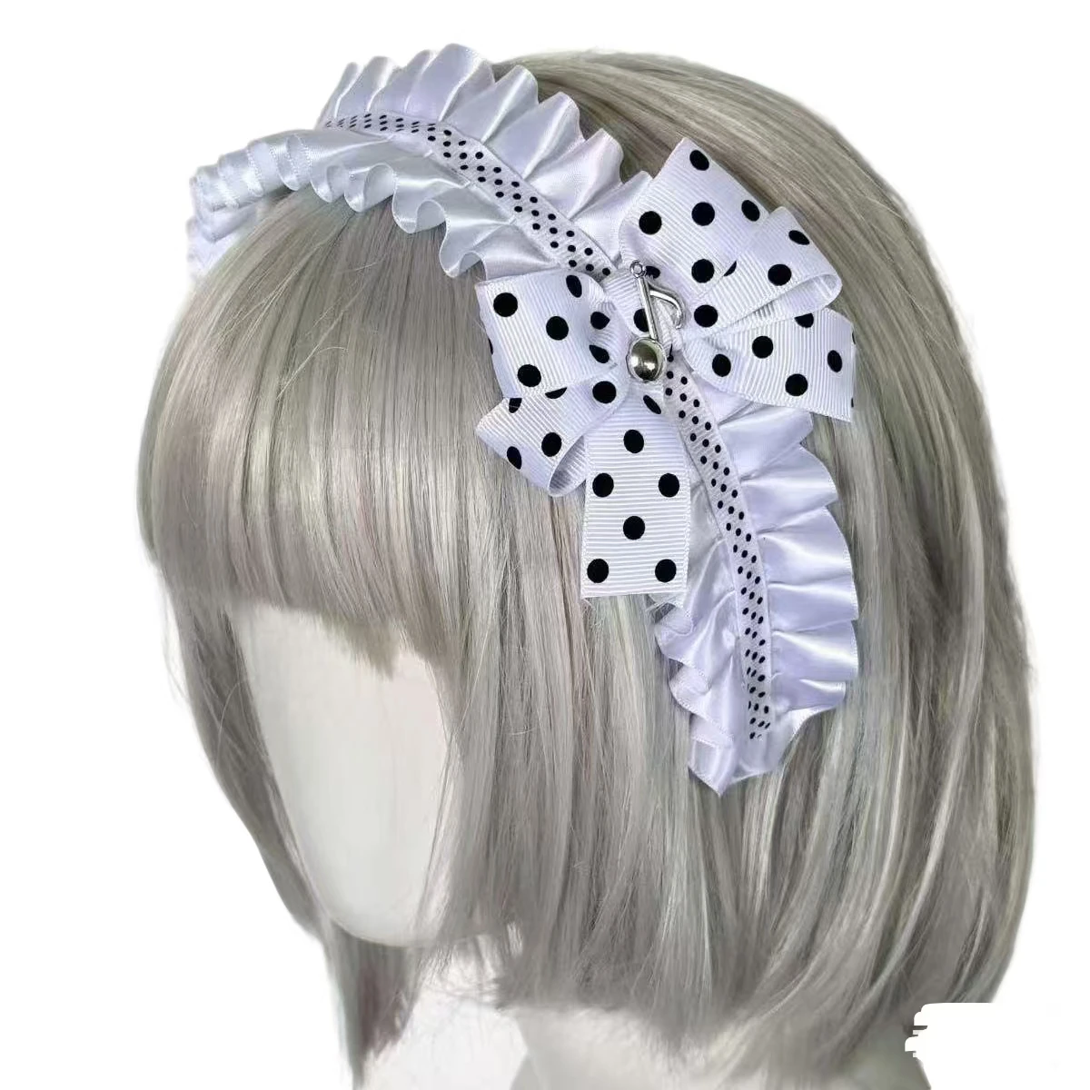 Lolita Polka Dot Bow Hairband - Ruffled Hair Accessory with Musical Note Decoration Y2K Girl Cosplay
Lolita Polka Dot Bow Hairband - Ruffled Hair Accessory with Musical Note Decoration Y2K Girl Cosplay