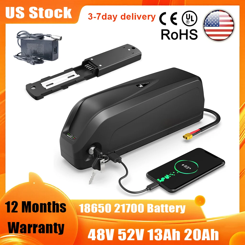 Original 21700 48V 52V Ebike Batterey Downtube UL Lithium Ion Battery Pack for E-bike 50W-2000W Electric Bicycle Conersion
Original 21700 48V 52V Ebike Batterey Downtube UL Lithium Ion Battery Pack for E-bike 50W-2000W Electric Bicycle Conersion