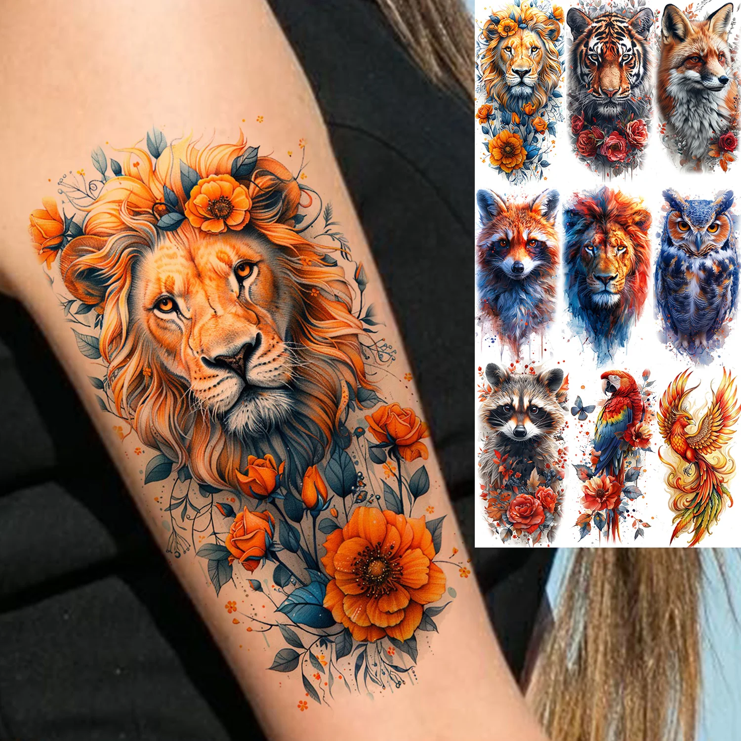 1 Sheet Unique Watercolr Lion Tiger Animals Temporary Tattoos Long Lasting Waterproof Fox Owl Fake Tattoo Sticker Body Art Tatoo
1 Sheet Unique Watercolr Lion Tiger Animals Temporary Tattoos Long Lasting Waterproof Fox Owl Fake Tattoo Sticker Body Art Tatoo