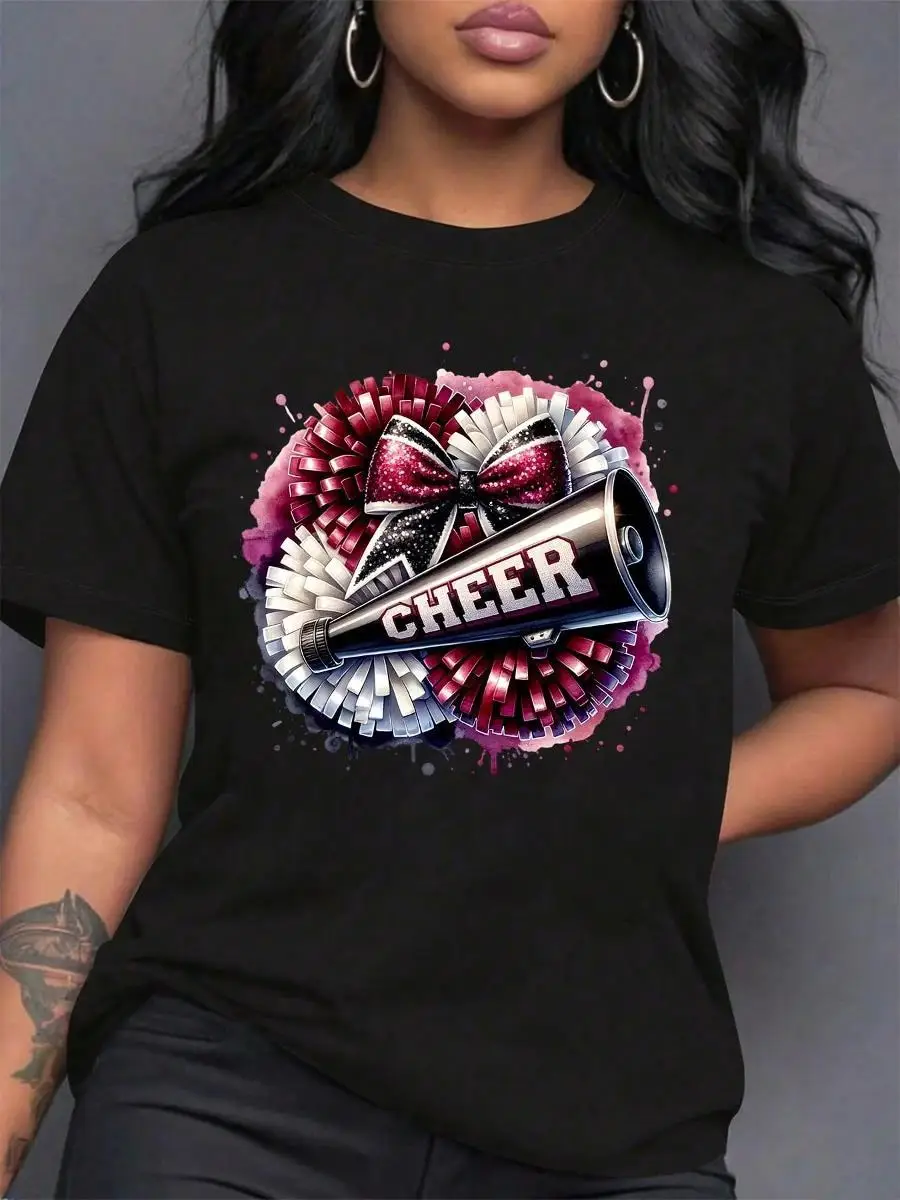 Game Day Cheer Momleader Pom Pom And Megaphone T-Shirt For Women, Cheer Momleading Spirit Wear, Perfect For Football Games And School Events, 220g
Game Day Cheer Momleader Pom Pom And Megaphone T-Shirt For Women, Cheer Momleading Spirit Wear, Perfect For Football Games And School Events, 220g
