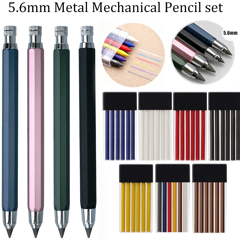 5.6mm Metal Drawing Pencil with 2B Leads Set Professional Art Sketch Mechanical Pencil Student Stationery(1Pencil+2 box Leads)
5.6mm Metal Drawing Pencil with 2B Leads Set Professional Art Sketch Mechanical Pencil Student Stationery(1Pencil+2 box Leads)