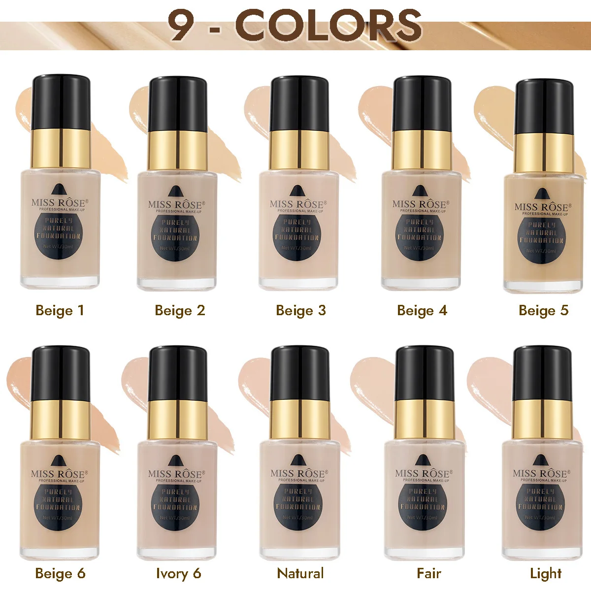 MISS ROSE 30ml Concealer Liquid Foundation Moisturizing Nourishing Lightweight Comfortable Wear Face Makeup Foundation Cream
MISS ROSE 30ml Concealer Liquid Foundation Moisturizing Nourishing Lightweight Comfortable Wear Face Makeup Foundation Cream