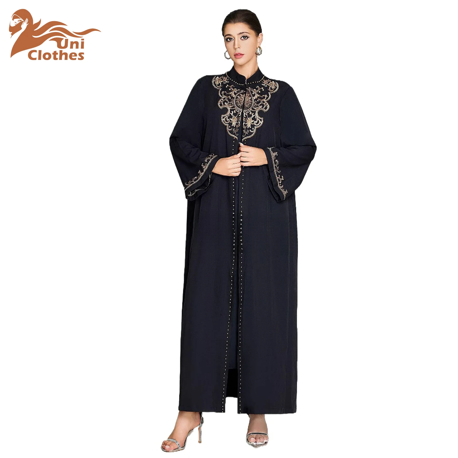 UNI New Muslim Open Abaya Women Modest Elegant Abaya Coat Turkey Dubai Luxury Robe Ramadan Embroidered Abaya Black Abayas
UNI New Muslim Open Abaya Women Modest Elegant Abaya Coat Turkey Dubai Luxury Robe Ramadan Embroidered Abaya Black Abayas