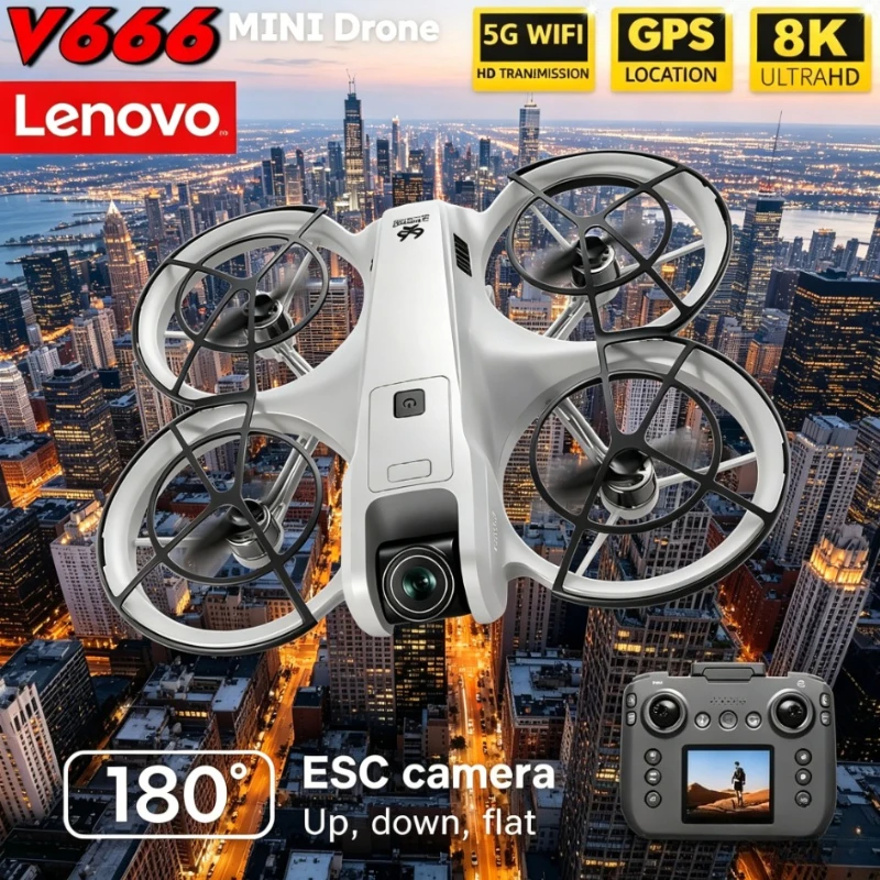 Lenovo V666 Drone 8K Professional WIFI 5G Drone Obstacle Avoidance Brushless Altitude Headless Mode 4K RC Quadcopter Toys
Lenovo V666 Drone 8K Professional WIFI 5G Drone Obstacle Avoidance Brushless Altitude Headless Mode 4K RC Quadcopter Toys