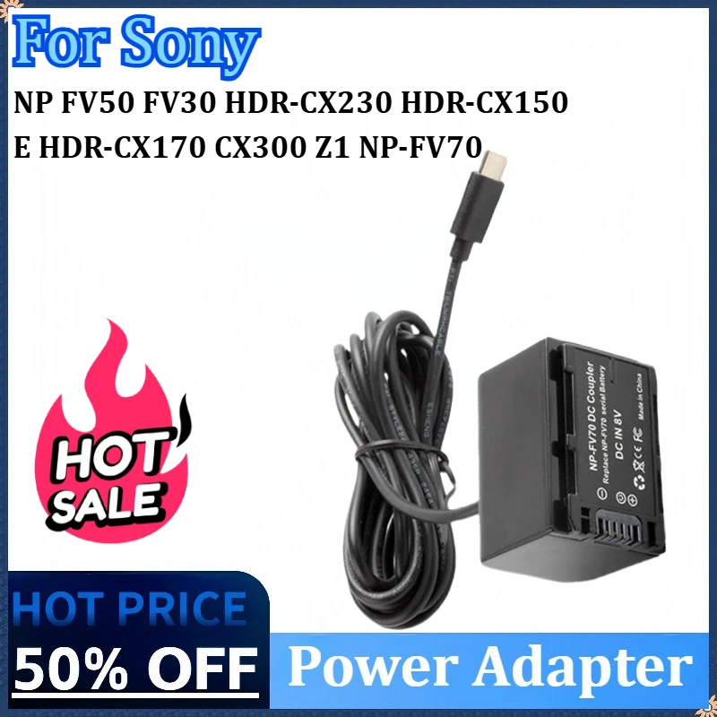 USB-C TYPE-C PD to NP FV70 NP-FV70 NPFV70 DC Coupler for Sony NP FV50 FV30 HDR-CX230 HDR-CX150E HDR-CX170 CX300 Z1 Camera
USB-C TYPE-C PD to NP FV70 NP-FV70 NPFV70 DC Coupler for Sony NP FV50 FV30 HDR-CX230 HDR-CX150E HDR-CX170 CX300 Z1 Camera
