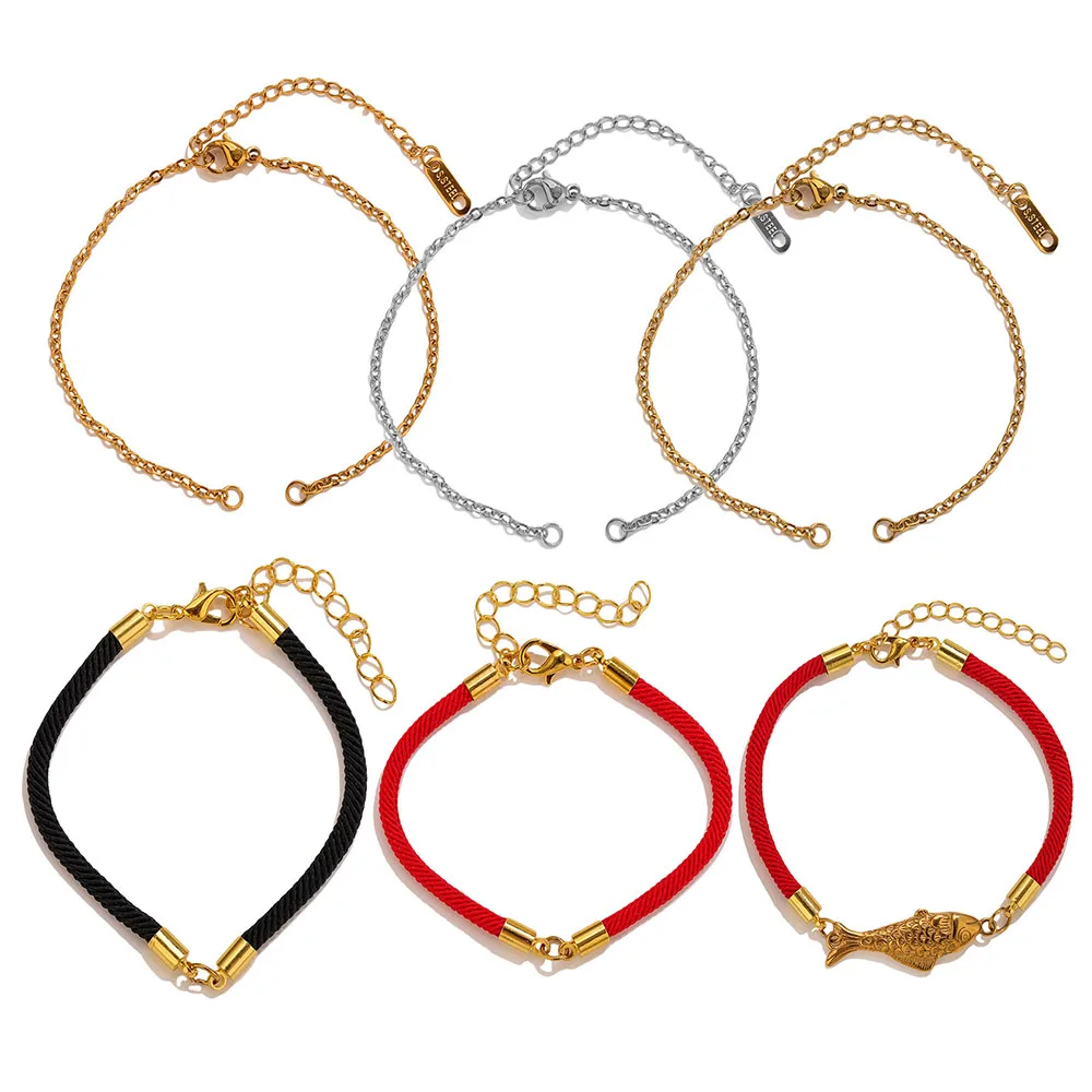 5PCS Red Braided Adjustable Bracelets Extension Tail Chain Lobster Clasps Connector For DIY Jewelry Charms Making Accessories
5PCS Red Braided Adjustable Bracelets Extension Tail Chain Lobster Clasps Connector For DIY Jewelry Charms Making Accessories