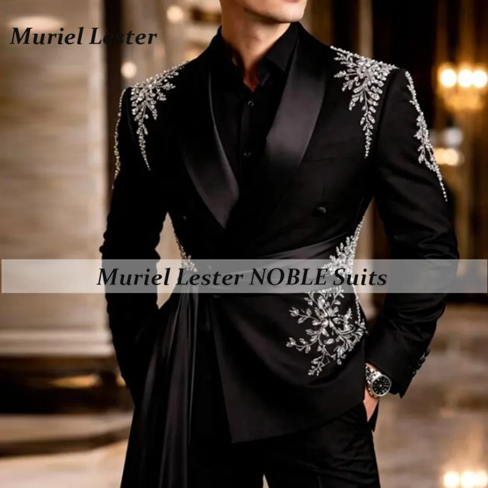 Brilliant Suits Men For Wedding Unique Design Jacket Pants 2 Piece Sets With Beaded Stones Prom Blazer Groom Wedding Tuxedos
Brilliant Suits Men For Wedding Unique Design Jacket Pants 2 Piece Sets With Beaded Stones Prom Blazer Groom Wedding Tuxedos