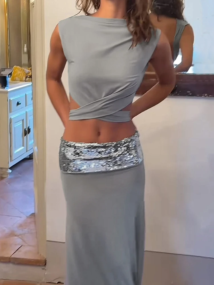 kliou Simple Popular Women 2 Piece Set Summer Cross Bandage Sexy Backless Tanks+Patchwork Maxi Skirts Female Trend Street Outfit
kliou Simple Popular Women 2 Piece Set Summer Cross Bandage Sexy Backless Tanks+Patchwork Maxi Skirts Female Trend Street Outfit