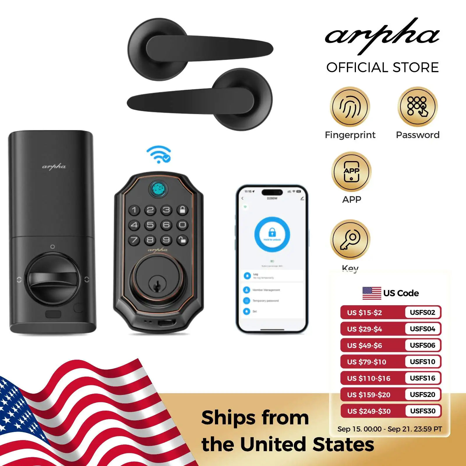 Умный дверной замок Arpha D280W Набор Wi-Fi Smart Lock 50 отпечатков пальцев и 100 кодов PlN Дверные замки Электронный замок с длительным сроком службы батареи
Умный дверной замок Arpha D280W Набор Wi-Fi Smart Lock 50 отпечатков пальцев и 100 кодов PlN Дверные замки Электронный замок с длительным сроком службы батареи