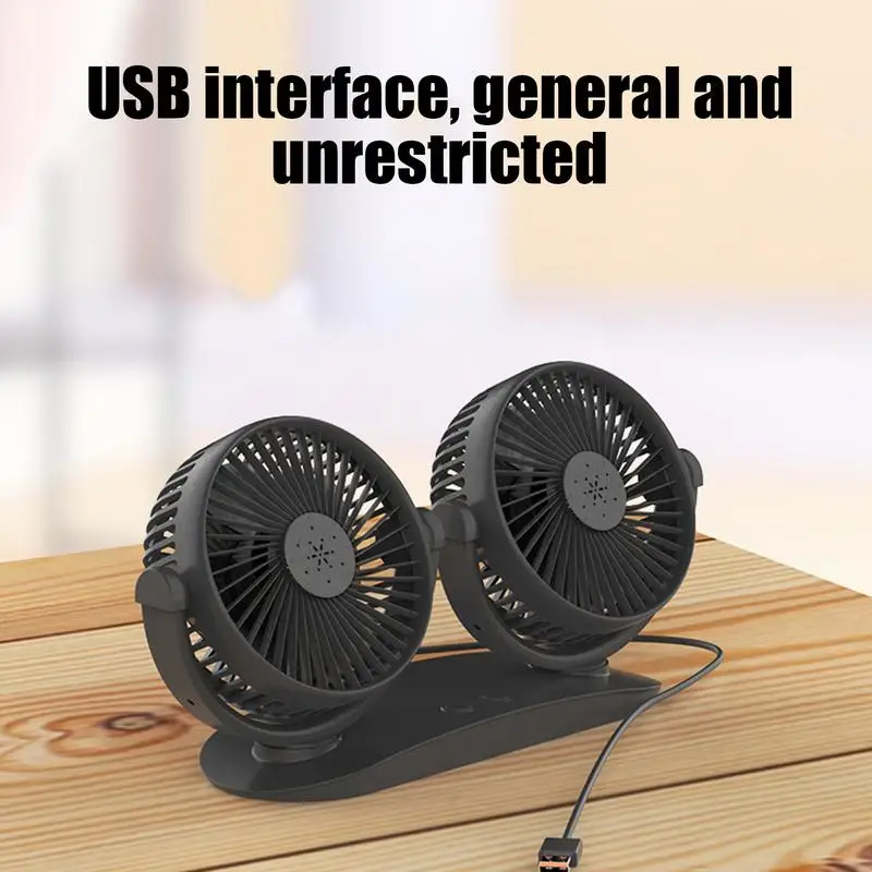USB Car Fan Double Head Car Dash Fan Strong Wind Low Noise Cooling Device 360-Degree Rotation Dashboard Accessories For Vehicles
USB Car Fan Double Head Car Dash Fan Strong Wind Low Noise Cooling Device 360-Degree Rotation Dashboard Accessories For Vehicles
