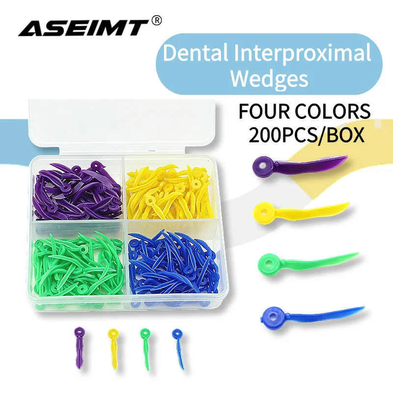 100Pcs/box Dental Interproximal Wedges with Hole Plastic Tooth Wedges Invisible 200Pcs/Box 4colors Mixs
100Pcs/box Dental Interproximal Wedges with Hole Plastic Tooth Wedges Invisible 200Pcs/Box 4colors Mixs