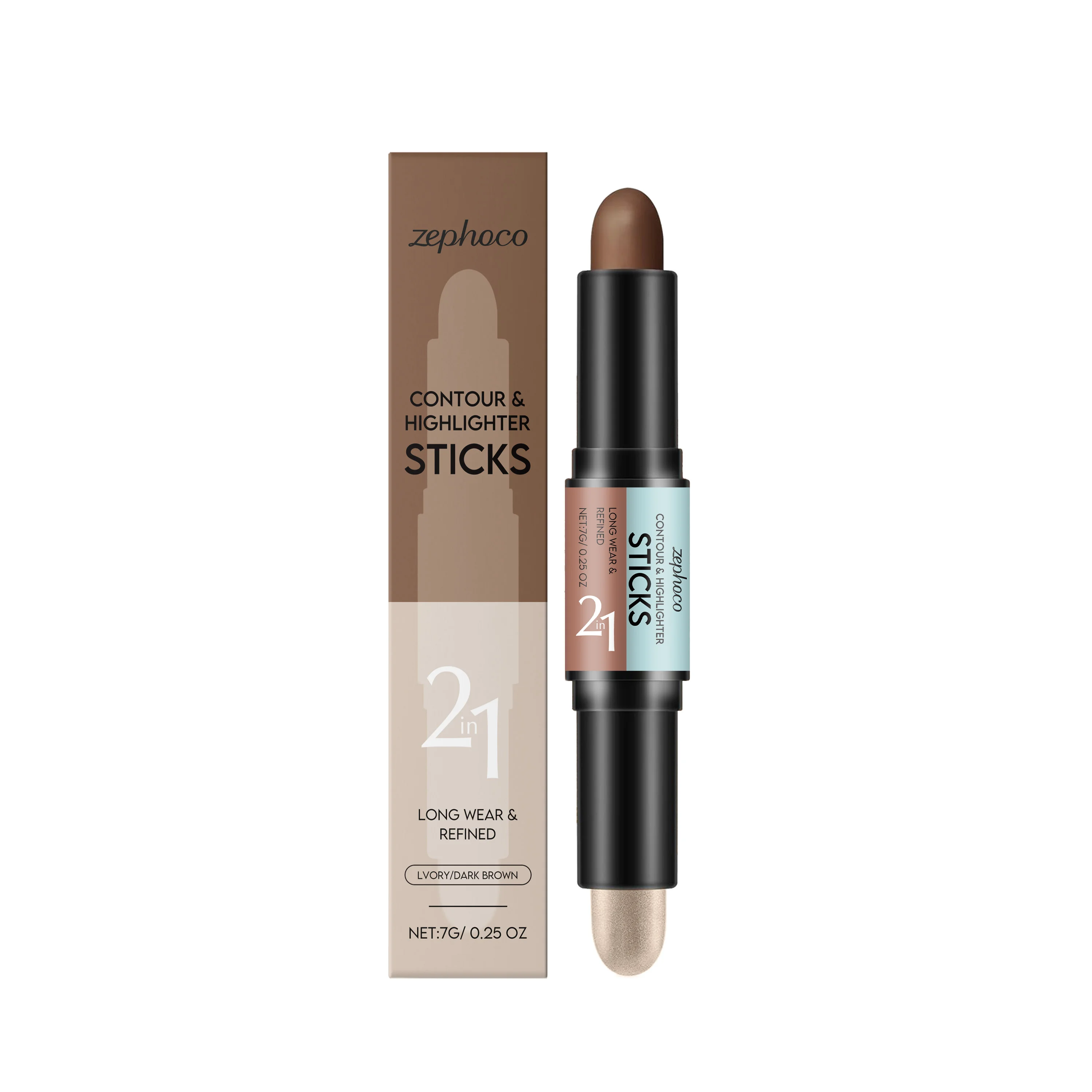 2-In-1 Contour And Highlight Stick, Dual-Head Design, Natural Makeup Retention, Smooth And Portable Contouring Highlight Stick
2-In-1 Contour And Highlight Stick, Dual-Head Design, Natural Makeup Retention, Smooth And Portable Contouring Highlight Stick