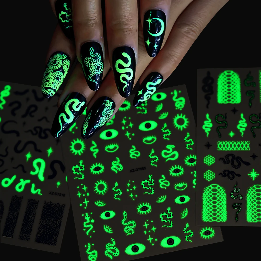 12Pcs Glow-In-Drak Snake Nail Art Stickers Black White Snake Skin Pattern Halloween Y2K Nail Decals Luminous Snake Nail Decorat
12Pcs Glow-In-Drak Snake Nail Art Stickers Black White Snake Skin Pattern Halloween Y2K Nail Decals Luminous Snake Nail Decorat