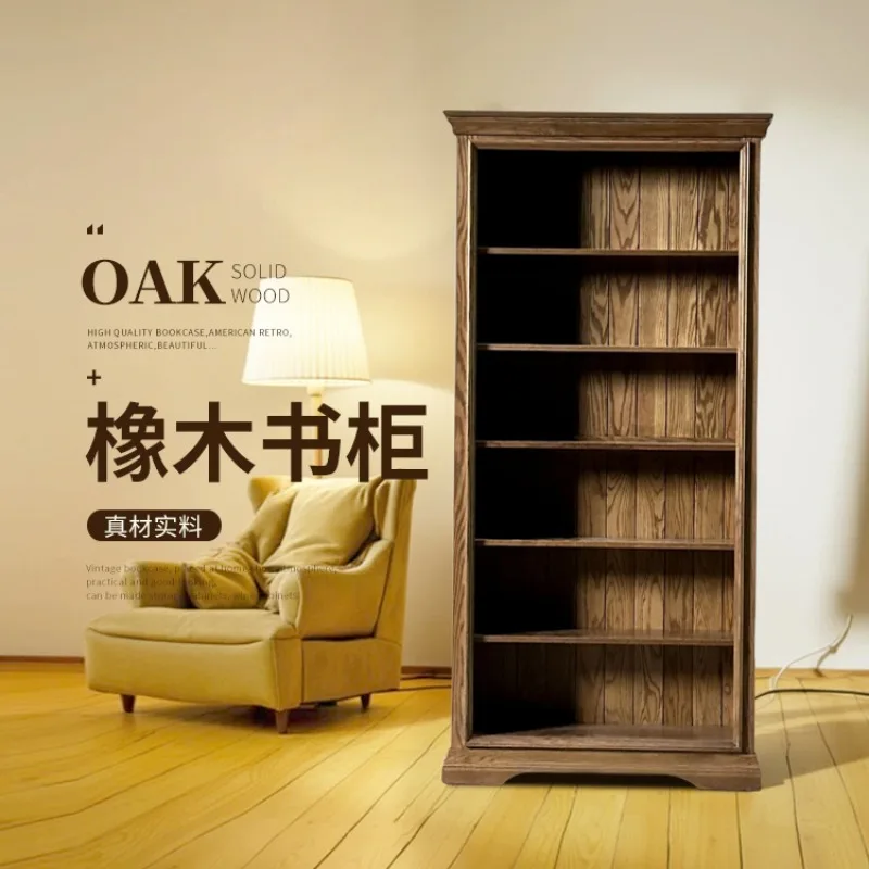All solid wood Oak whole wall bookcase combination log floor bookcase Living room American
All solid wood Oak whole wall bookcase combination log floor bookcase Living room American