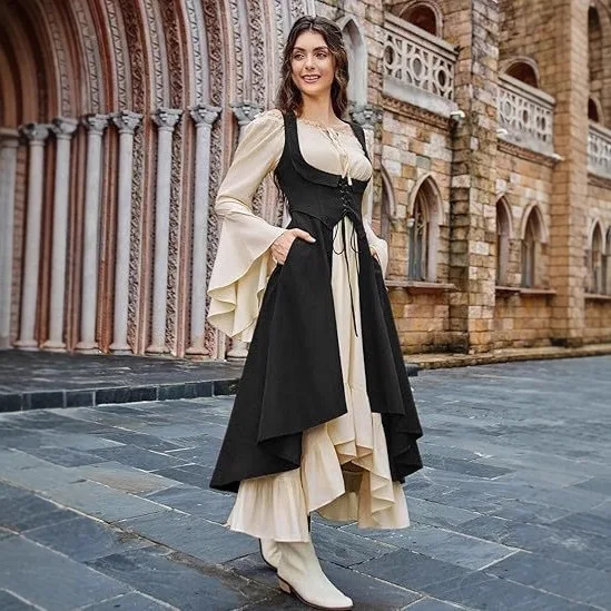 Womens Vintage Cosplay Maxi Dress Carnival Party Halloween Pirate Costume Captain Renaissance Gothic Long Dresses
Womens Vintage Cosplay Maxi Dress Carnival Party Halloween Pirate Costume Captain Renaissance Gothic Long Dresses
